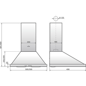 Вытяжка каминная Elikor Оптима 50П-400-К3Л белый управление: кнопочное (1 мотор)
