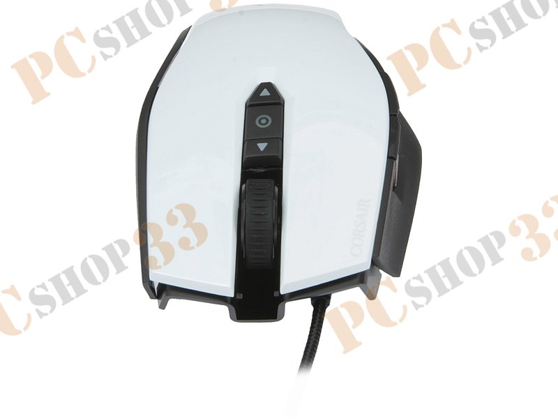 Оптическая мышь Corsair M65 PRO RGB CH-9300111-EU, 7кн.+скр., бело-черный (USB2.0)