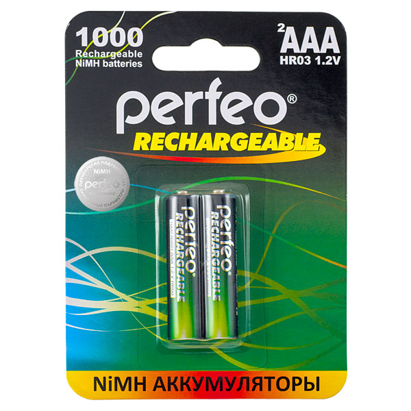 Аккумулятор Perfeo AAA1000mAh/2BL (2шт в уп-ке)