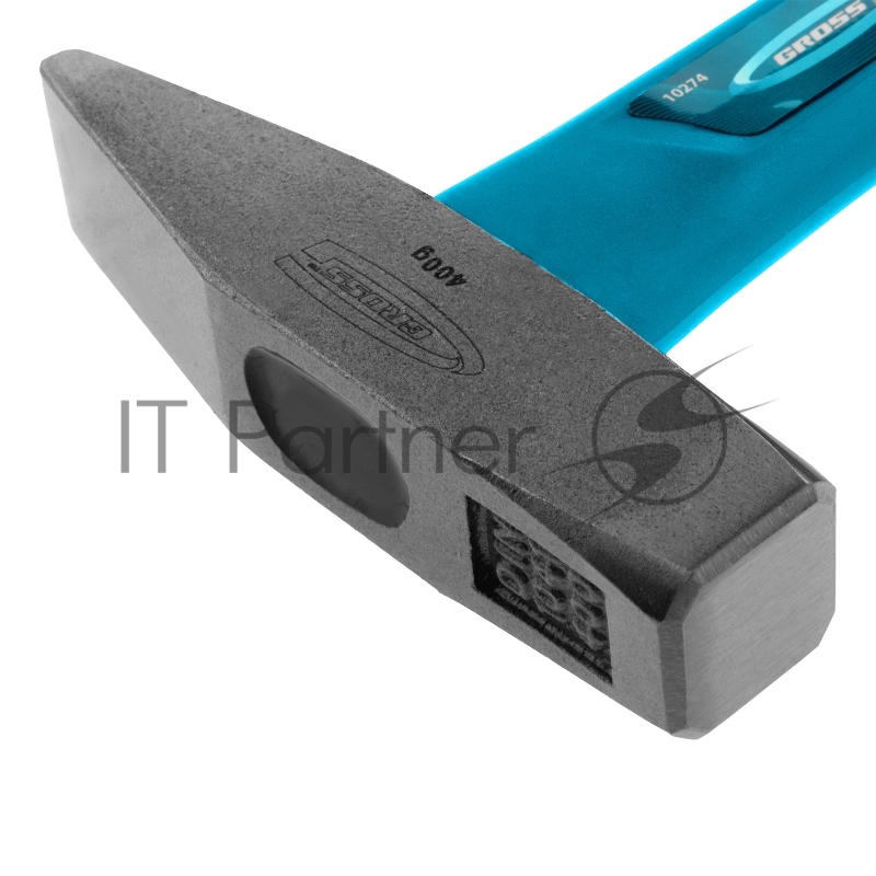 Молоток слесарный GROSS 10274 400г квадратный боек фибергласовая обрезиненная рукоятка