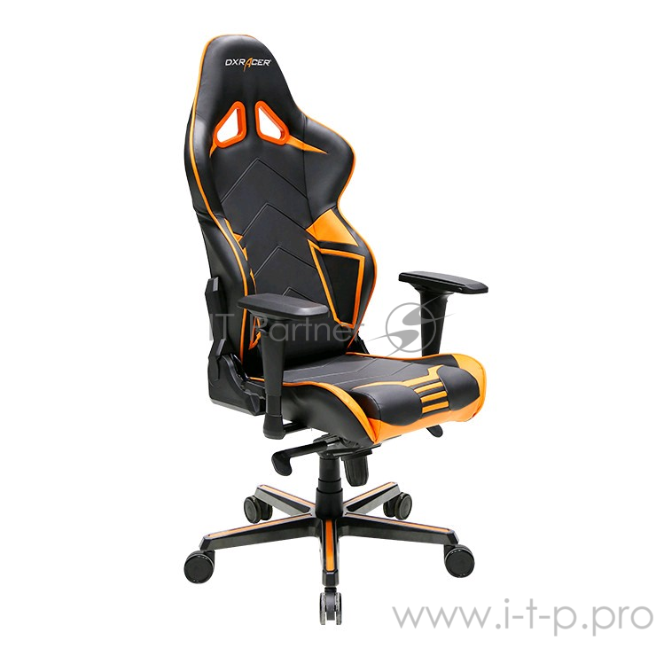DXRacer Racing Игровое кресло чёрно-оранжевое (OH/RV131/NO, кожа-PU, регулируемый угол наклона, механизм качания)