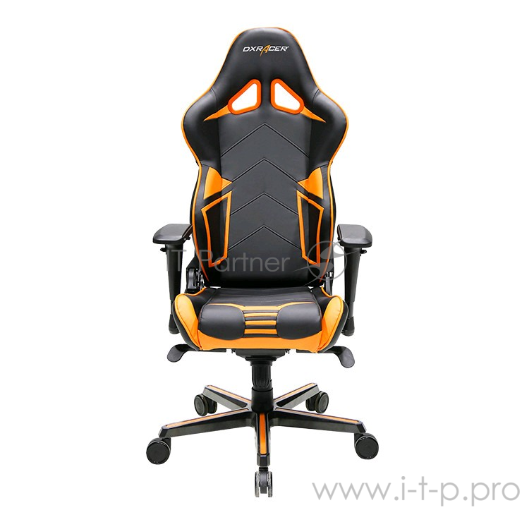 DXRacer Racing Игровое кресло чёрно-оранжевое (OH/RV131/NO, кожа-PU, регулируемый угол наклона, механизм качания)