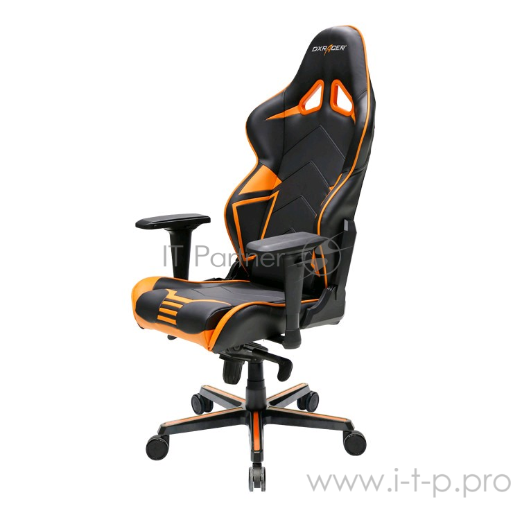 DXRacer Racing Игровое кресло чёрно-оранжевое (OH/RV131/NO, кожа-PU, регулируемый угол наклона, механизм качания)