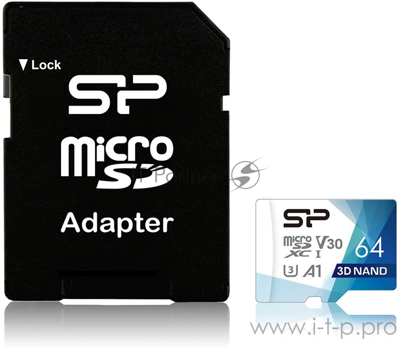Флеш карта microSD 64GB Silicon Power Superior Pro A1 microSDXC Class 10 UHS-I U3 Colorful 100/80 Mb/s (SD адаптер)