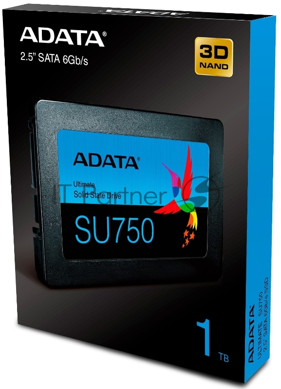 Накопитель SSD 2.5 ADATA 1.0Tb SU750 <ASU750SS-1TT-C> (SATA3, up to 550/520MBs, 3D TLC)