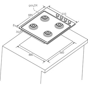 Варочная панель газовая Candy CHW6BLB в.г/пан