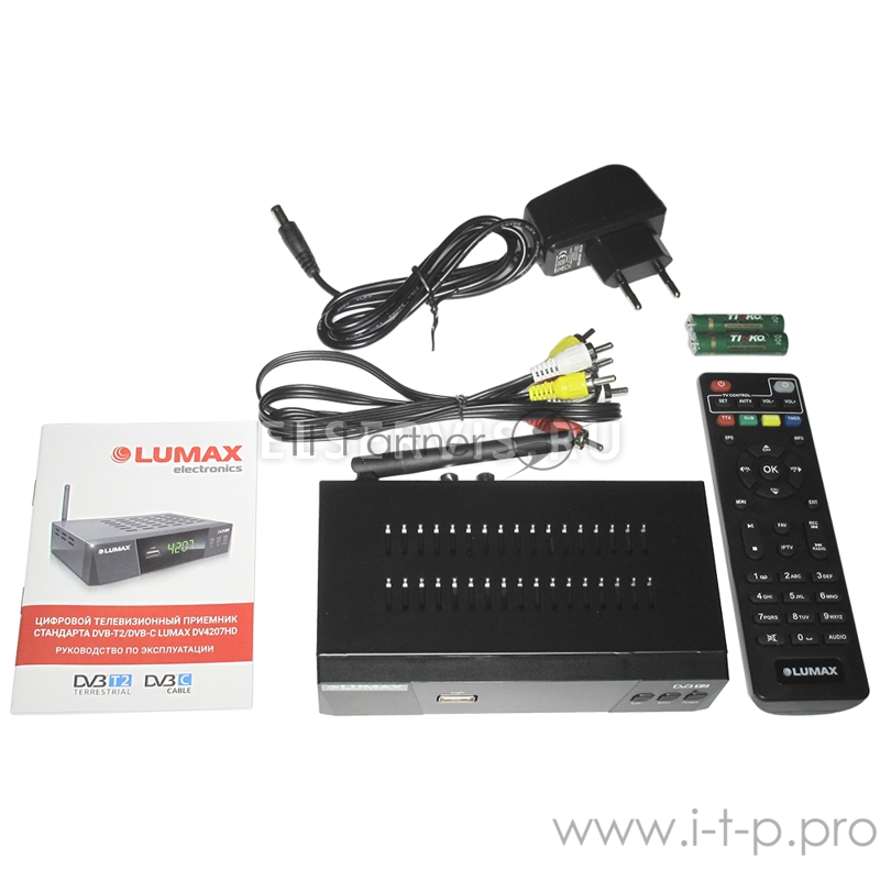 Приставка DVB-T2 LUMAX Приставка DVB-T2 LUMAX/ GX3235S, эфирный + кабельный, Металл, 3 кнопки, дисплей, USB, 3RCA, HDMI, внешний б/п, встроенный Wi-Fi адаптер, Кинозал LUMAX (более 500 фильмов)