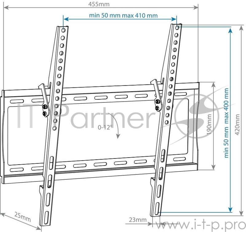 Кронштейн для телевизора Arm Media STEEL-4 черный 22-65 макс.35кг настенный наклон
