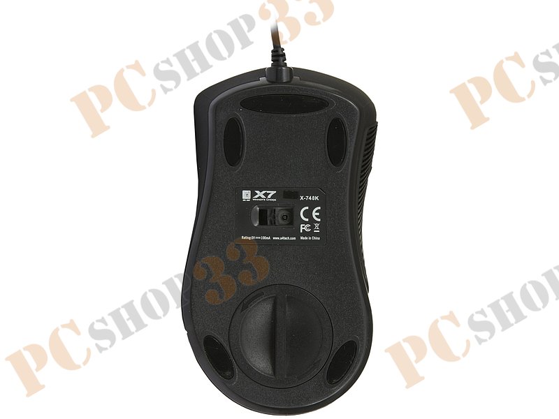 Оптическая мышь A4Tech Gaming Mouse X7 X-748K, 6кн.+скр., черный (USB2.0)