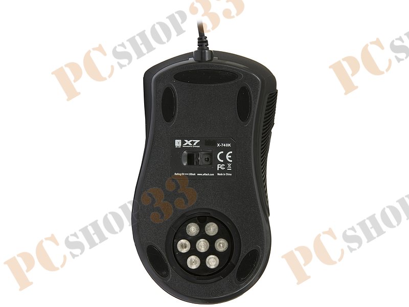 Оптическая мышь A4Tech Gaming Mouse X7 X-748K, 6кн.+скр., черный (USB2.0)