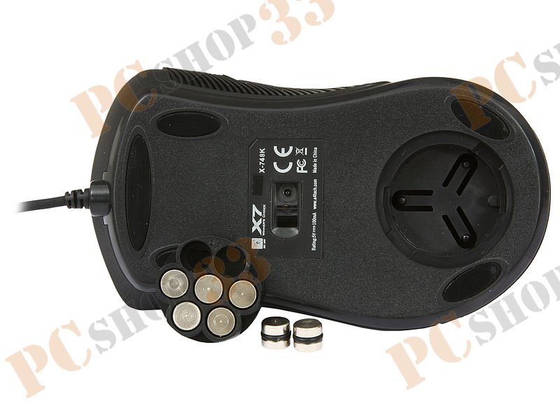 Оптическая мышь A4Tech Gaming Mouse X7 X-748K, 6кн.+скр., черный (USB2.0)