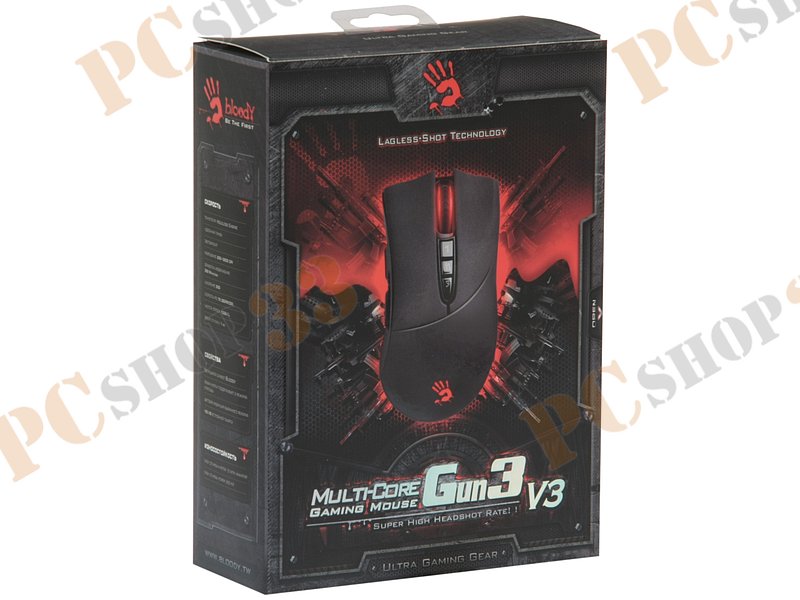Оптическая мышь A4Tech Bloody V3, 7кн.+скр., черный (USB)