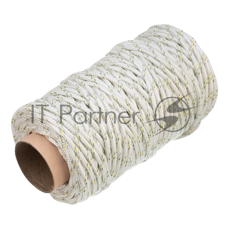 СИБРТЕХ Фал плетёный капрон 16-прядный с капрон. серд. 6 мм, бухта 100 м, 650 кгс// СИБРТЕХ//Россия 93969