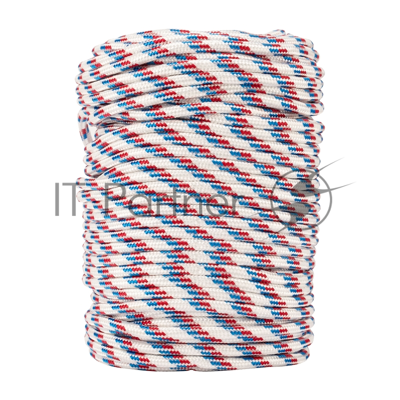 СИБРТЕХ Фал плетёный полипр. 24-прядный с полипр. серд. 10 мм, бухта 100 м, 700 кгс// СИБРТЕХ//Россия 93967