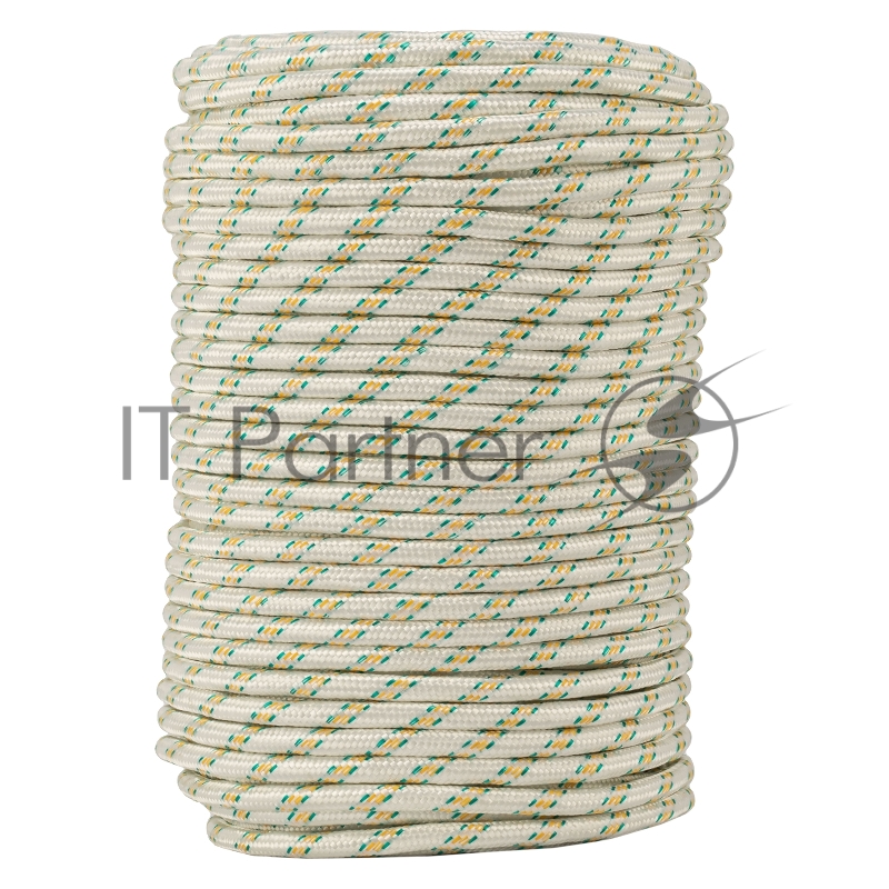 СИБРТЕХ Фал плетёный капрон 24-прядный с капрон. серд. 10 мм, бухта 100 м, 1300 кгс// СИБРТЕХ//Россия 93971