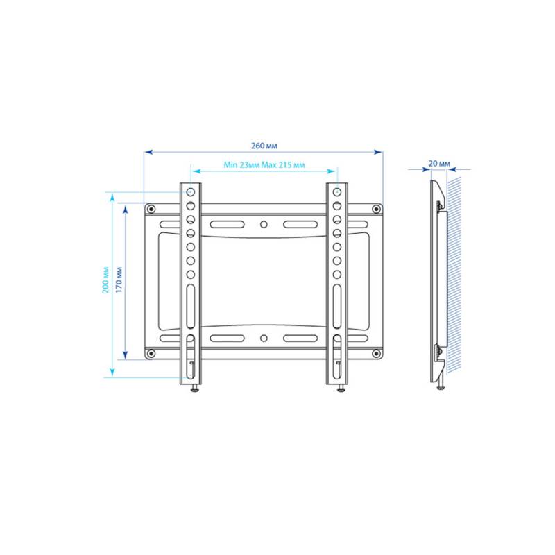 Крепеж Kromax IDEAL-5 black, Кр. стал. наст. для TV 15