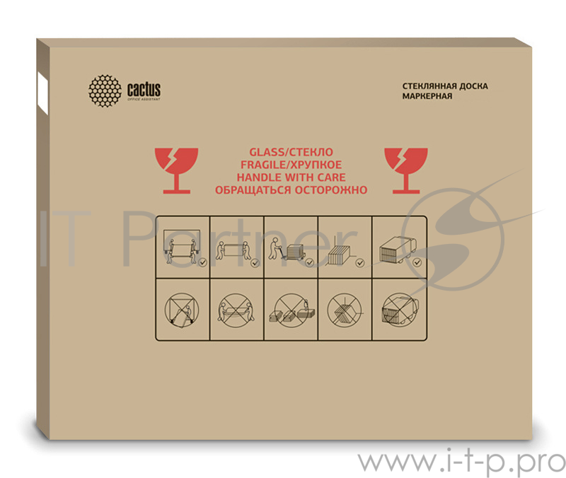 Демонстрационная доска Cactus CS-GBD-65x100-TR стекло стеклянная 65x100см прозрачный