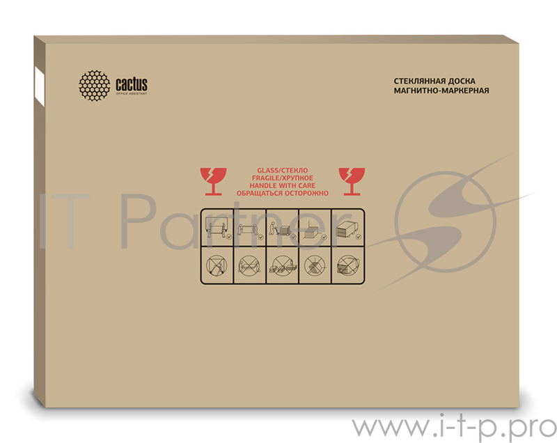 Демонстрационная доска Cactus CS-GBD-90x120-BK стекло стеклянная 90x120см черный