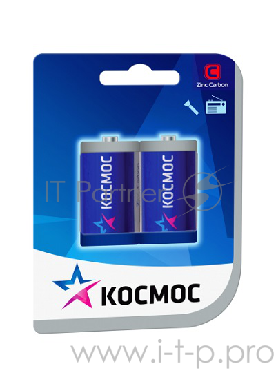 Батарейка солевая Космос R14, 2*BL (уп-ка 24 шт.)