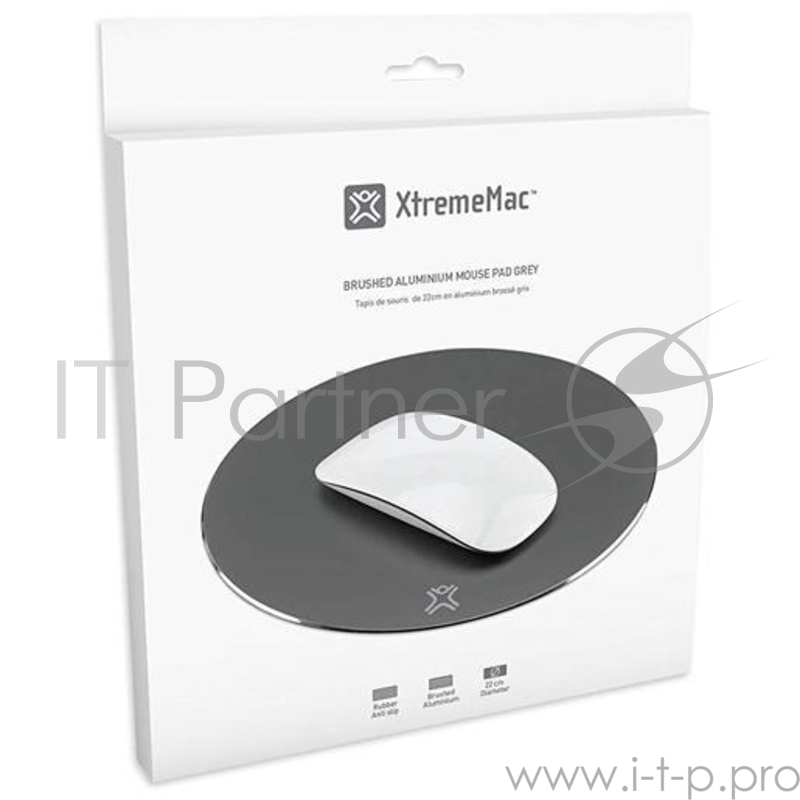 Коврик для компьютерной мыши XtremeMac Round Aluminum Mouse Pad . Материал алюминий. Цвет серый космос.