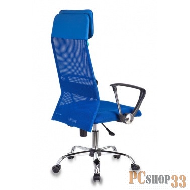 Кресло руководителя Бюрократ KB-6N/SL/BL/TW-10 синий TW-05 TW-10 сетка крестовина хром