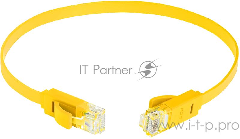 Патч-корд Greenconnect Патч-корд плоский прямой PROF 0.15m UTP медь, кат.6, желтый, позолоченные контакты, 30 AWG, Premium ethernet high speed 10 Гбит/с, RJ45, T568B (GCR-LNC622-0.15m)