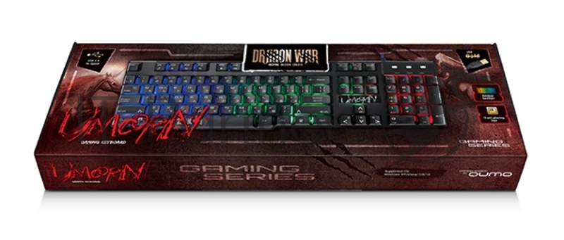 Клавиатура Qumo Unicorn K01, проводная, 104 клавиш мультимедиа, встроенная радужная подсветка