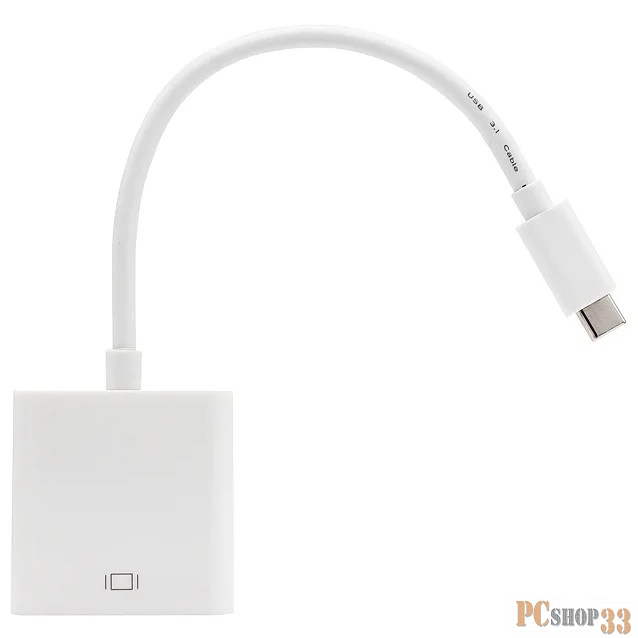 Кабель-адаптер VCOM CU421 USB 3.1 Type-Cm --> VGA(f) 1920x1080@60Hz, 10Gbps , 0,15m