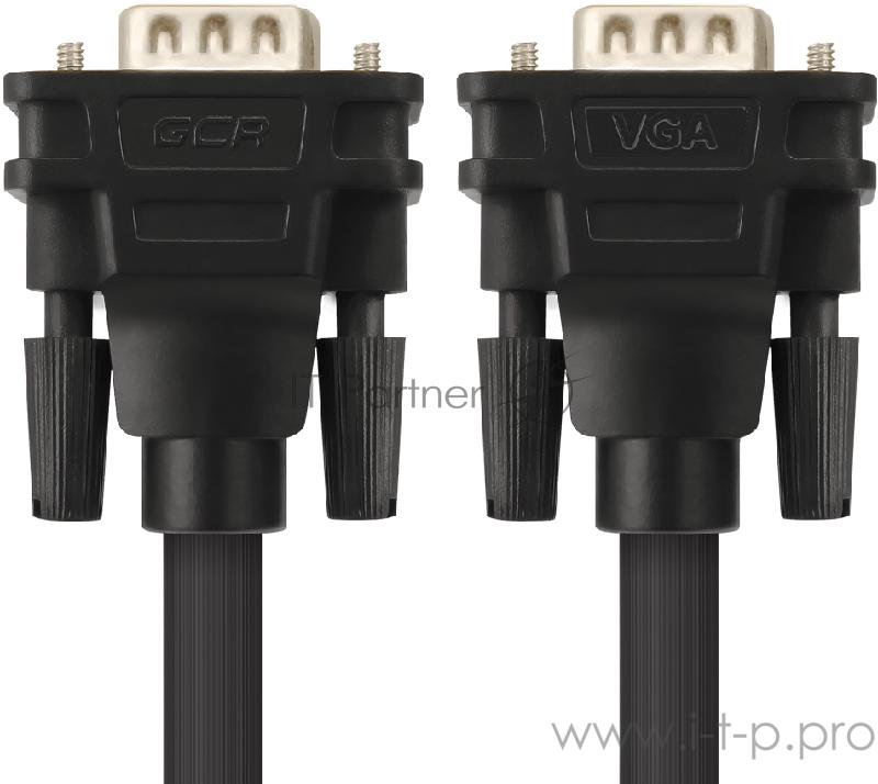 Кабель Greenconnect SVGA 15.0м чёрный, позолоченные контакты, ферритовые кольца, OD8.0mm. 15M / 15M Premium GCR-VM2VM2-15.0m, 28/28 AWG, двойной экран Greenconnect Кабель SVGA 15.0м чёрный, позолоченные контакты, ферритовые кольца, OD8.0mm. 15M / 15M