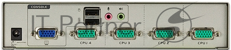 Переключатель, электрон.,Аудио, KVM, 1 user USB+VGA => 4 cpu USB+VGA, со шнурами PS2 2х1.2м., 2048x1536, настол., исп.спец.шнуры, без OSD, некаскад., 4 PORT KVM Switch USB W/1.2M W/1.8