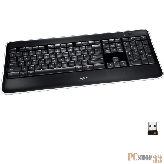 Клавиатура Logitech K800 Wireless Illuminated Keyboard 920-002395, 103+5кн., подсветка, беспров., черный (USB)