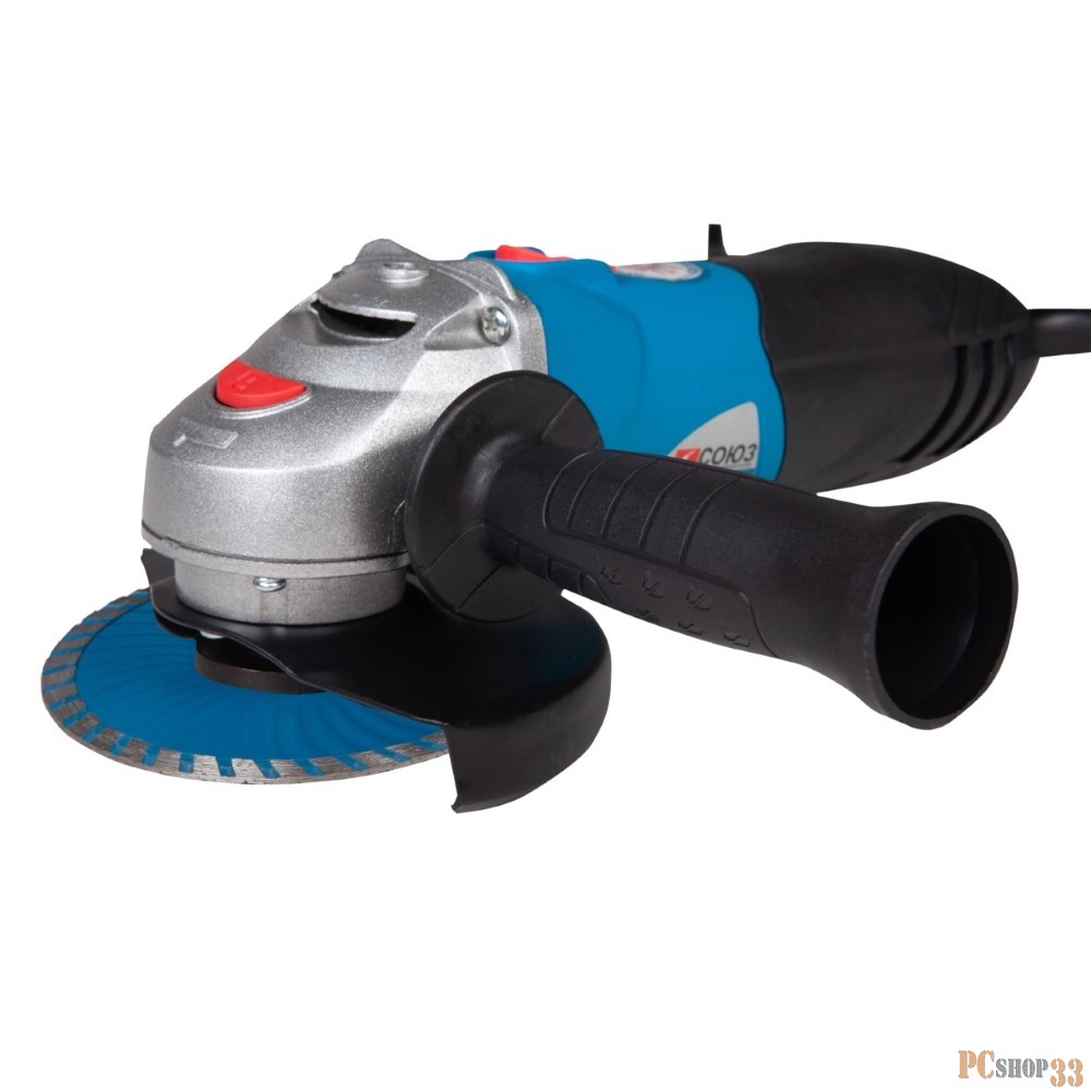 СОЮЗ УШС-90121Е Машина углошлифовальная { 125мм, 1200Вт, 4000-11000об/мин, рег.об., ТОНКАЯ РУК. }