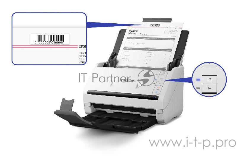 Сканер Epson WorkForce DS-530 (CIS, A4, протяжной, 600dpi, 35 стр. / мин, USB3.0, DADF) B11B226401