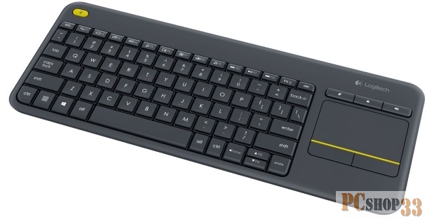Клавиатура Logitech k400 Plus Wireless Touch Keyboard 920-007147, 78+5кн., беспров., с сенсорной панелью, серый (USB)