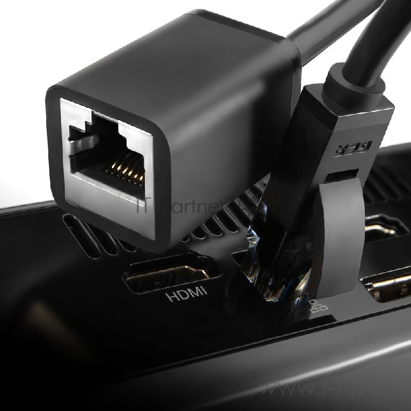 Переходник Greenconnect Удлинитель патч-корда прямой 0.5m UTP медь, кат.6, черный, позолоченные контакты, 23 AWG, Premium ethernet high speed 10 Гбит/с, RJ45, T568B (GCR-ELNC616-0.5m)