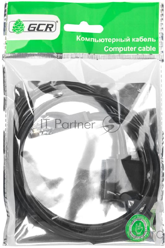 Переходник Greenconnect Удлинитель патч-корда прямой 0.5m UTP медь, кат.6, черный, позолоченные контакты, 23 AWG, Premium ethernet high speed 10 Гбит/с, RJ45, T568B (GCR-ELNC616-0.5m)