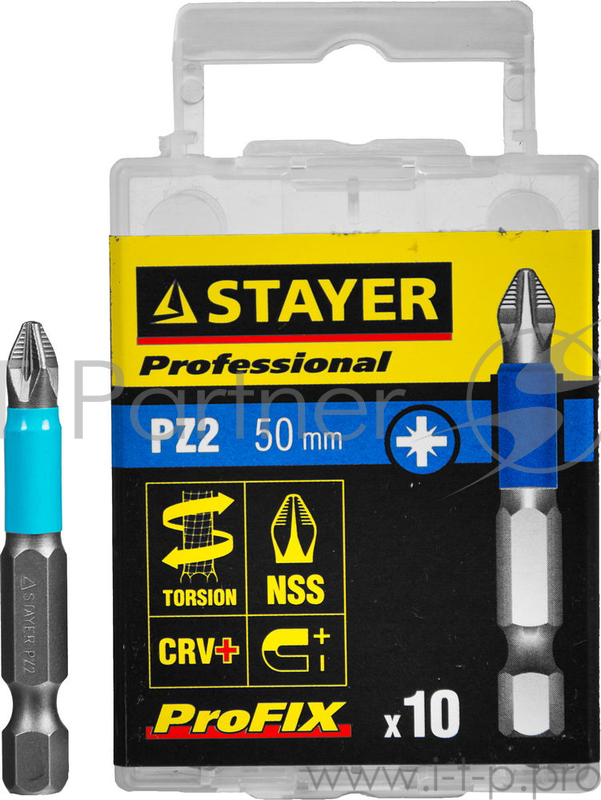 Бита STAYER PROFESSIONAL 26223-2-50-10_z01 ProFix E 1/4 № 2 L=50мм 10шт