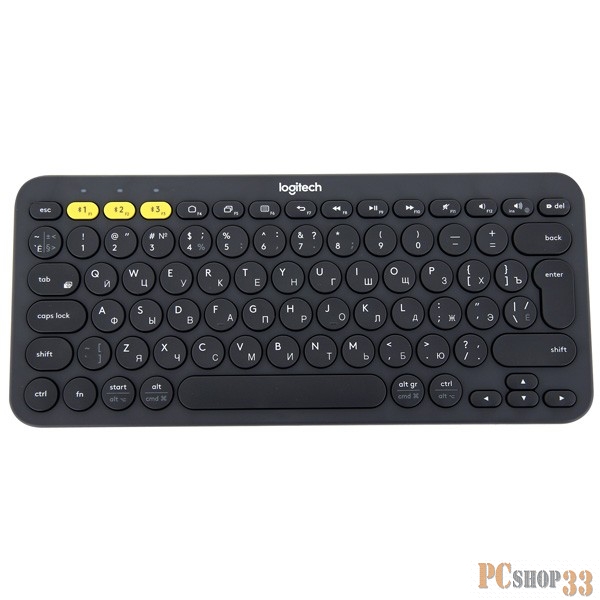 Клавиатура Logitech K380 Multi-Device 920-007584, 79+1кн., беспров., серый (Bluetooth)