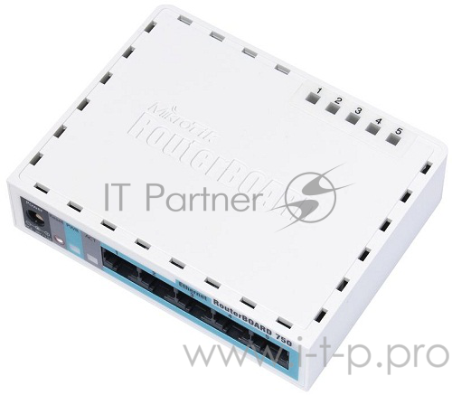 Сетевое оборудование MikroTik RB750r2 hEX lite Маршрутизатор 4 порта 100Мбит/сек. + 1 порт WAN 100Мбит/сек.
