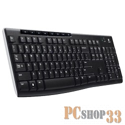 Клавиатура Logitech k270 Wireless Keyboard, 104+8кн., беспров., черно-серый (USB)