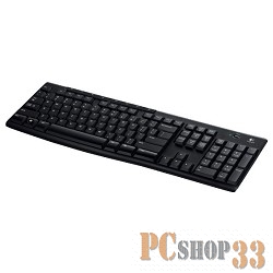 Клавиатура Logitech k270 Wireless Keyboard, 104+8кн., беспров., черно-серый (USB)