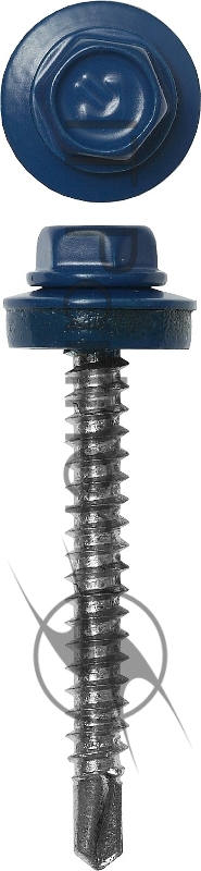 Зубр Саморезы для крепления кровель. матер. к дерев. обреш., цвет RAL 5005 синий насыщ., оцинк., 4,8x80мм, 140шт 4-300315-48-080-5005