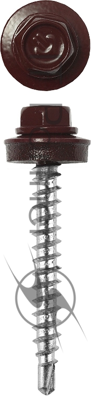 Зубр Саморезы для крепления кровель. матер. к дерев. обреш., цвет RAL 3005 темно-красн., оцинк., 4,8x65мм, 180шт 4-300315-48-065-3005