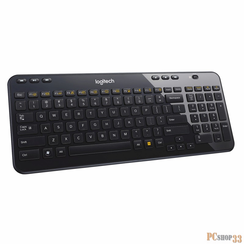 Клавиатура Logitech k360 Wireless Keyboard 920-003095, 100+7кн., беспров., черный (USB)