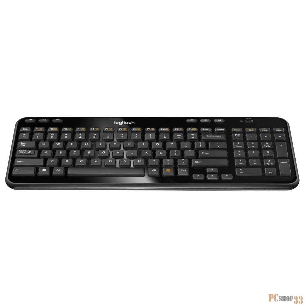 Клавиатура Logitech k360 Wireless Keyboard 920-003095, 100+7кн., беспров., черный (USB)