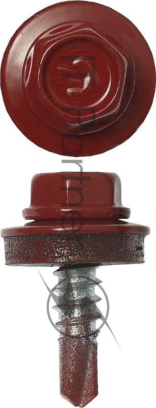 Зубр Саморезы для крепления кровель.матер. к метал. конструкциям, цвет RAL 3003 рубин.-красн., оцинк., 5,5x19мм, 500шт 4-300315-55-019-3003