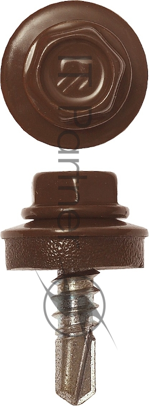 Зубр Саморезы для крепления кровель.матер. к метал.конструкциям, цвет RAL 8017 шокол.-коричн., оцинк., 5,5x19мм, 500шт 4-300315-55-019-8017