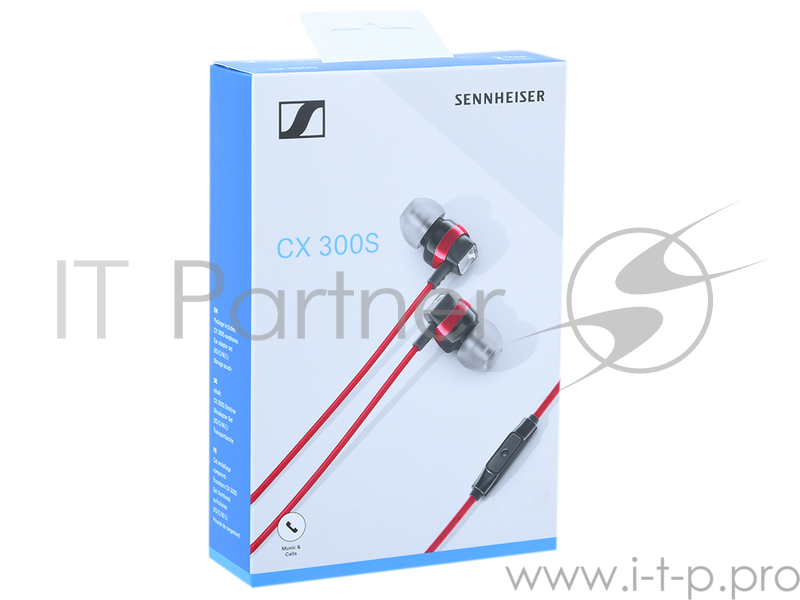 Гарнитура Sennheiser CX 300S Red Проводные / Внутриканальные с микрофоном / 17 - 21000 Гц / 118 дБ / Двустороннее / miniJack 3.5 мм