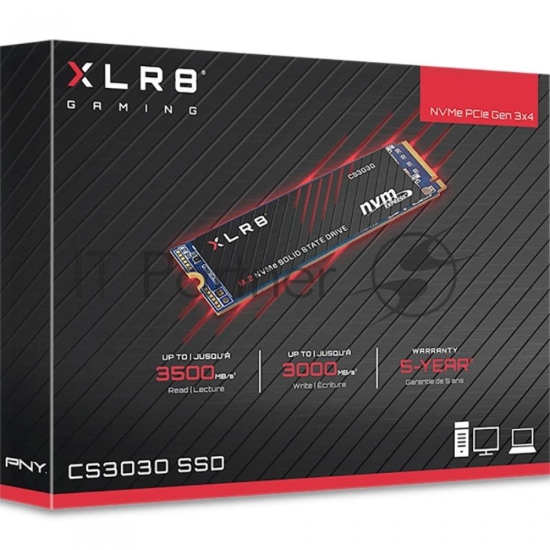 Твердотельный накопитель PNY 250GB M.2 NVMe CS3030 SSD R/W 3000/1000 MB/s