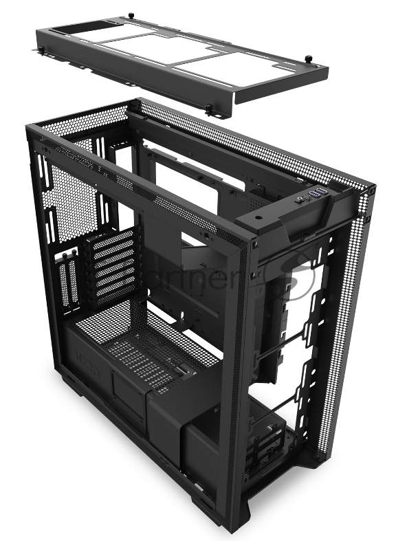 Корпус NZXT CA-H710I-B1 H710i Mid Tower Black/Black Chassis with Smart Device 2, 3x120, 1x140mm Aer F Case Fans, 2xLED Strips and Vertical GPU Mount